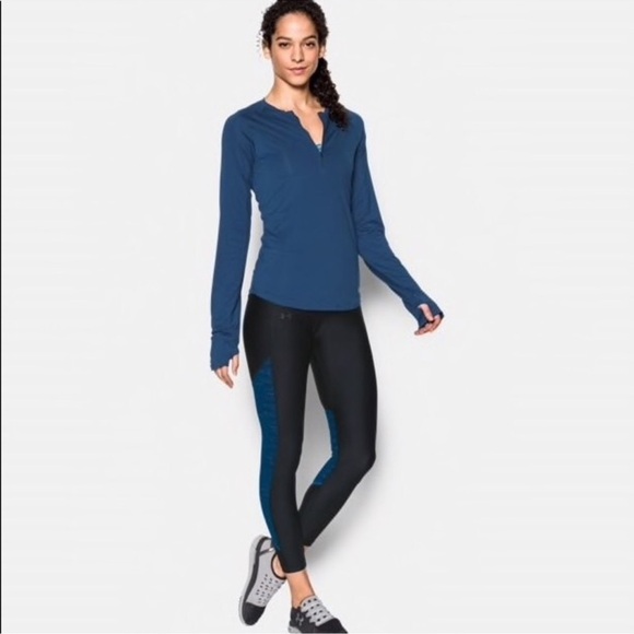 UNDER ARMOUR UA Heatgear Supervent Crop Capri Leggings Black Blue NWT Womens XS - Picture 5 of 11